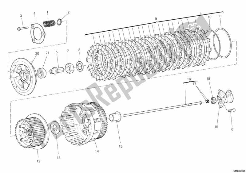 Todas as partes de Embreagem do Ducati Diavel USA 1200 2013